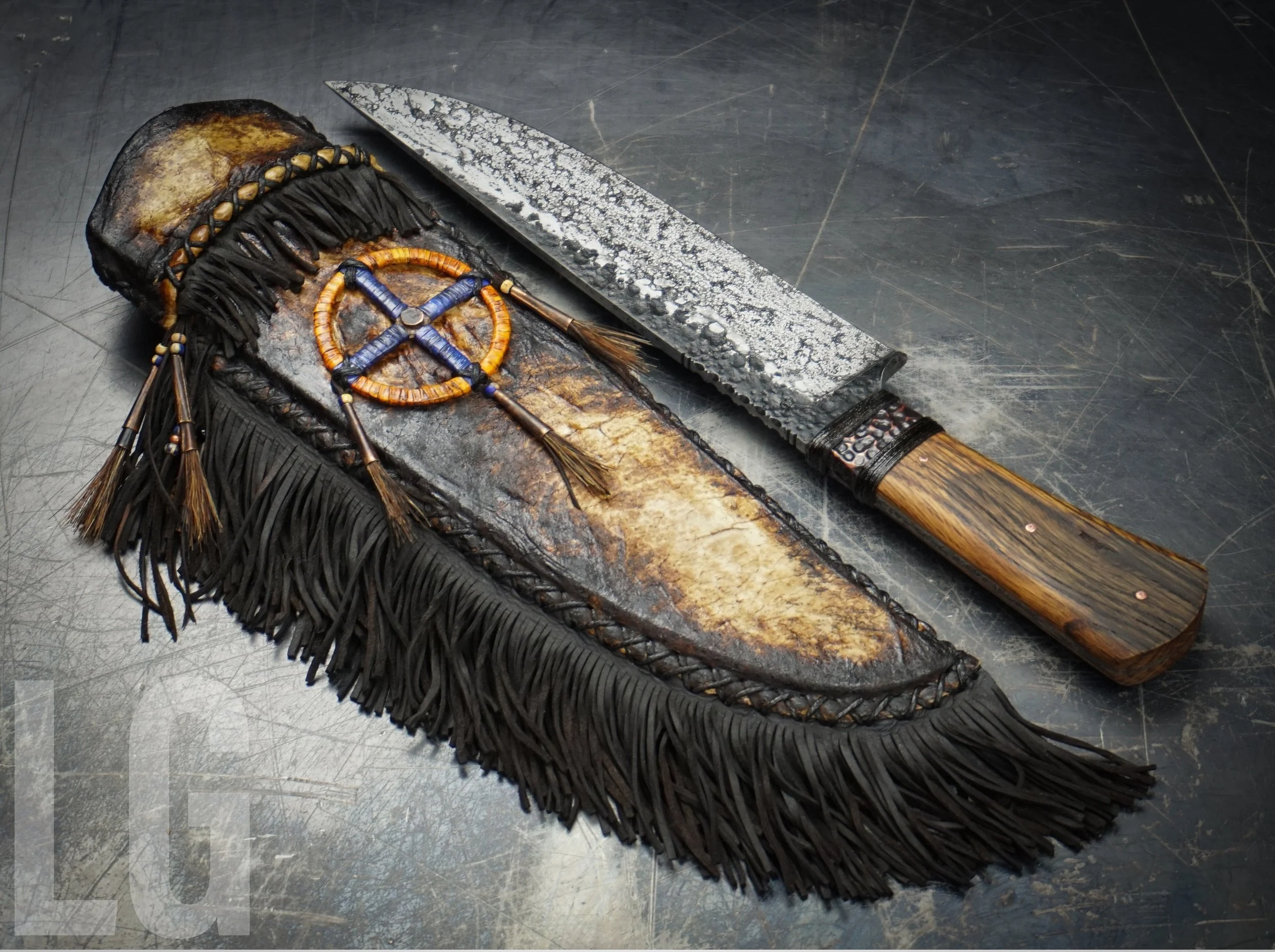 SOLD  - Rustic Oak Belt Knife 