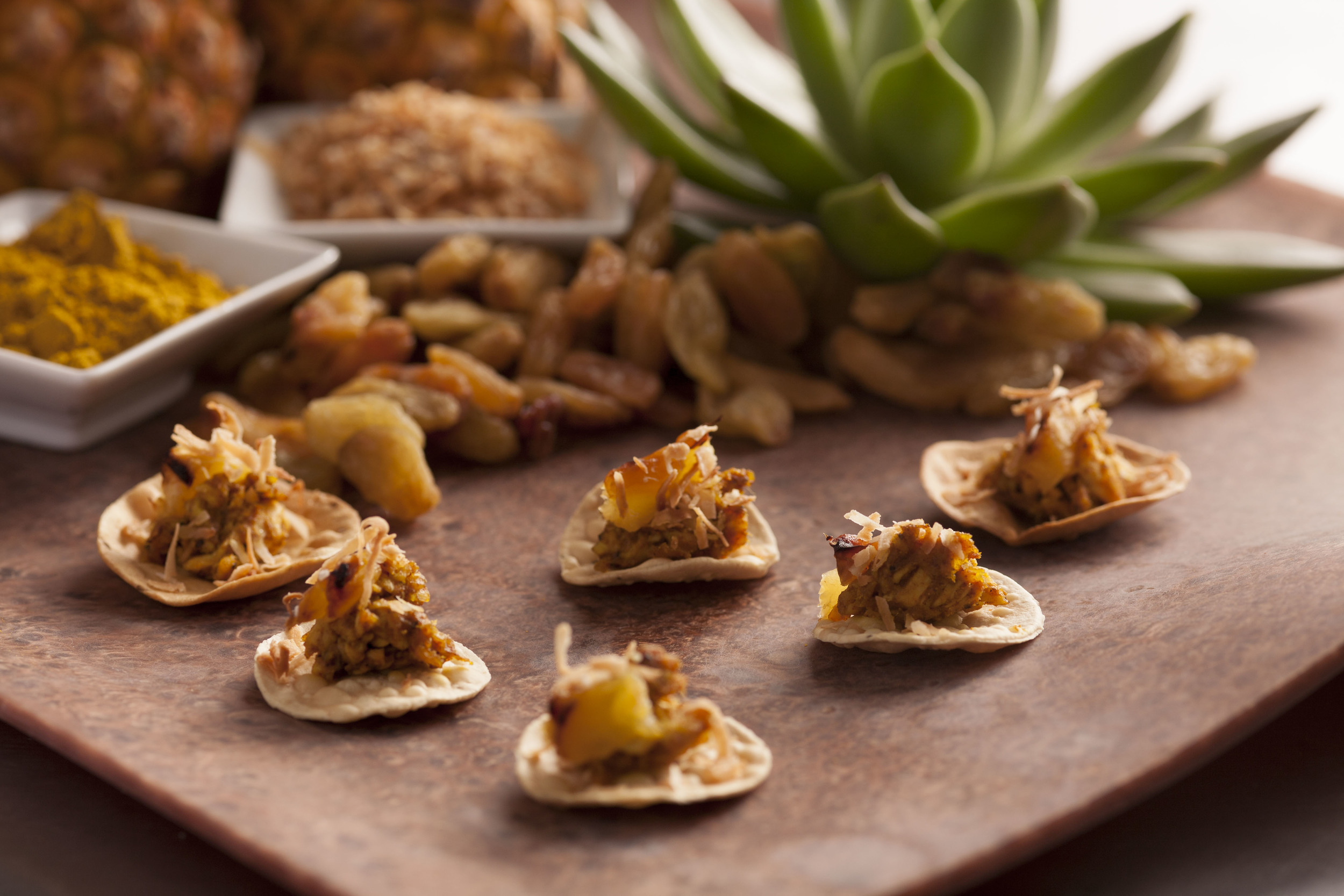 Tropical Curried Chicken Salad, Toasted Coconut, Roasted Pineapple, Pappadum.jpg