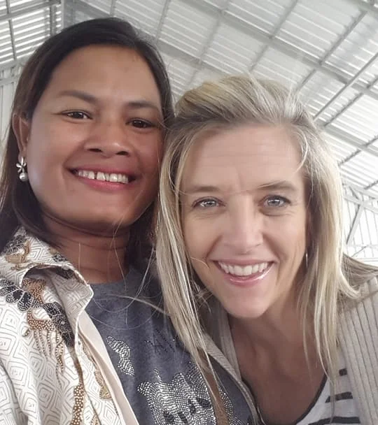 Director Karla poses with Kosal, the acting manager of our new Landmine Design site in Poipet, Cambodia. 