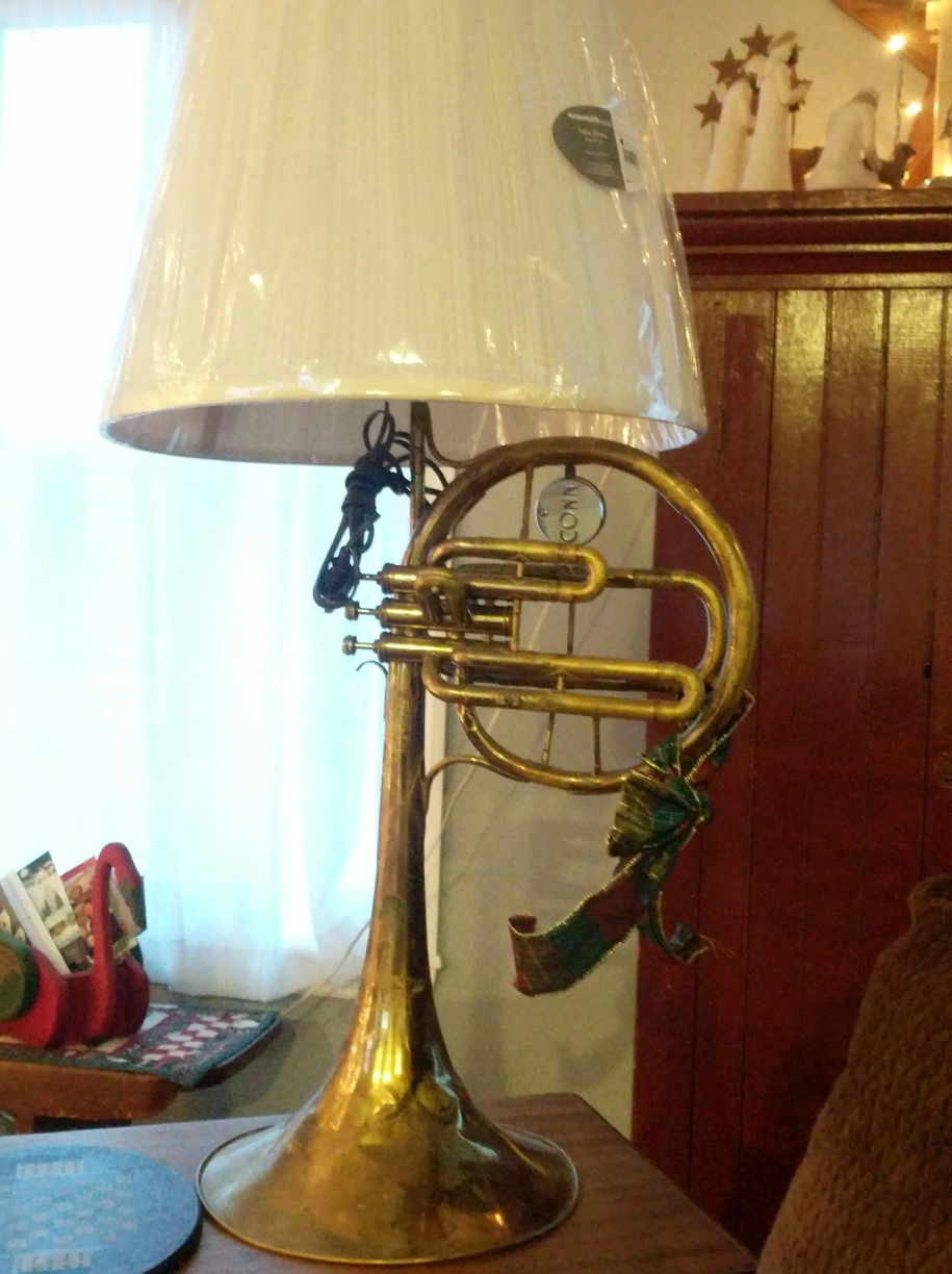 a Conn 16E turned into a lamp