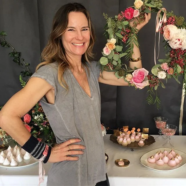 We love our friend @wendyselwyn sporting #ragcuffs while making a pretty wreath! She wears them well. #dono #itsgettingcold #finally