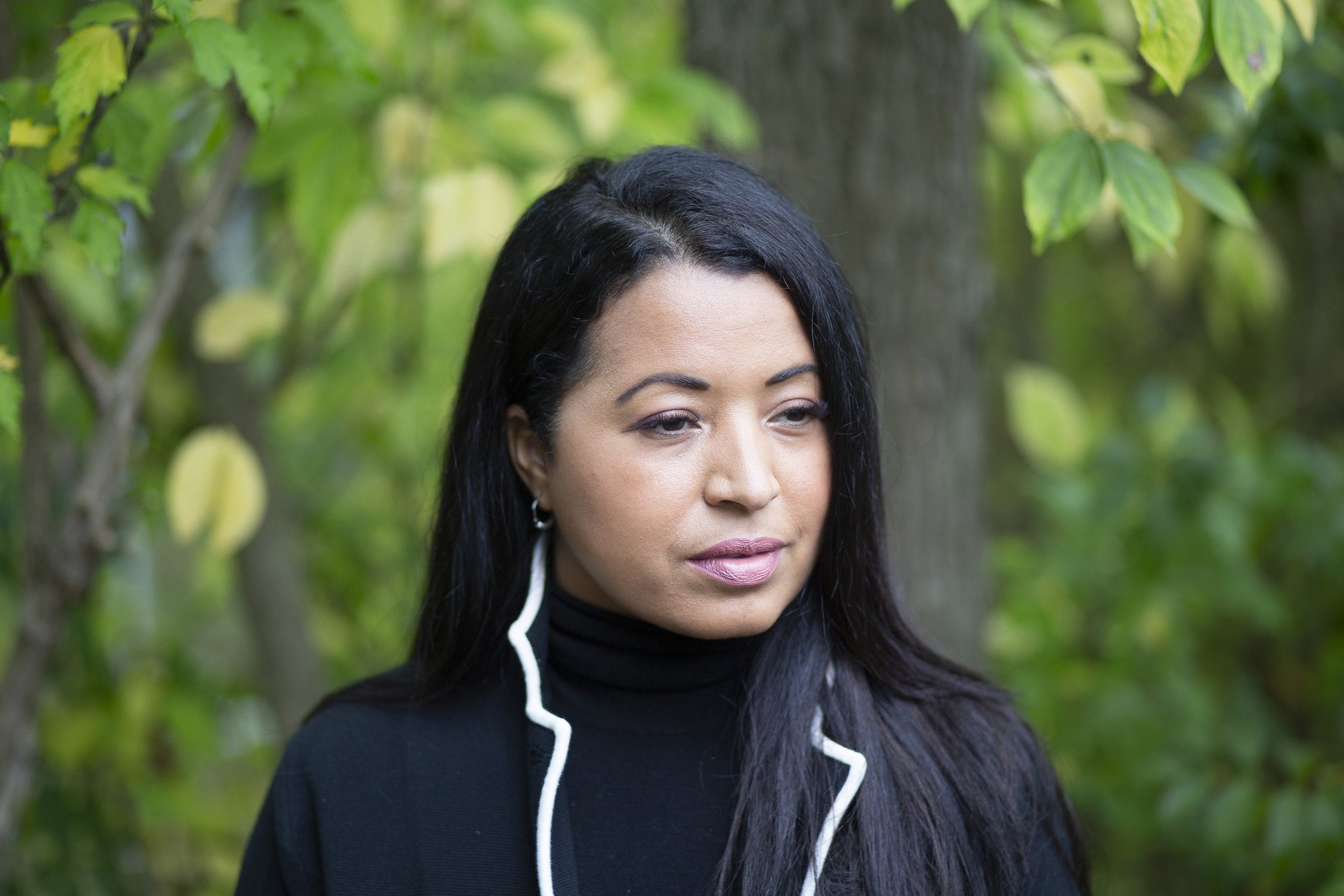  Farida Mercedes of Fairlawn, New Jersey, Thursday, Oct. 22, 2020. Mercedes left her job as an assistant VP of HR at L’Oreal in August after 17 years. “When I do go back, it won’t be at the same capacity when I left,” Mercedes say of when she returns