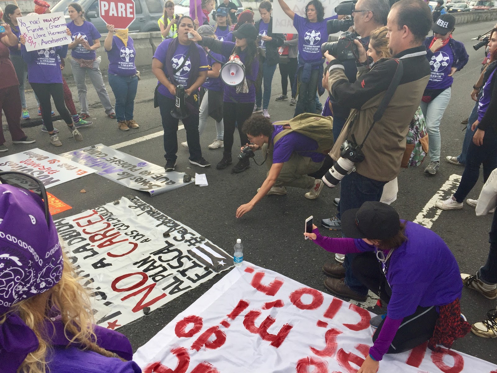 8 marzo 2017, Paro de Mujeres Puerto Rico, #ParodeMujeresPR #nosotrasparamos convocado organizado por Colectiva Feminista en Construcción y Coalición 8 de marzo