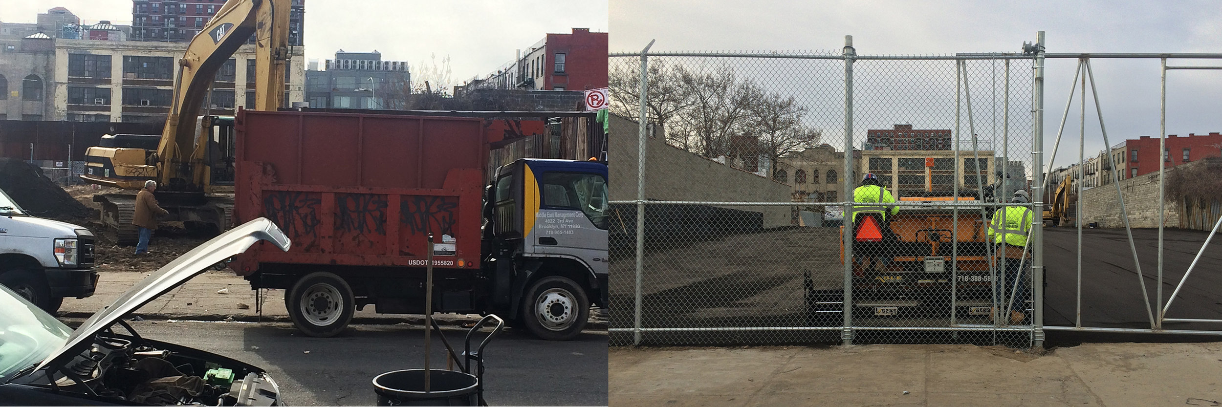 Image: The weedy ground across from the EPA entrance gets leveled and surfaced with asphalt