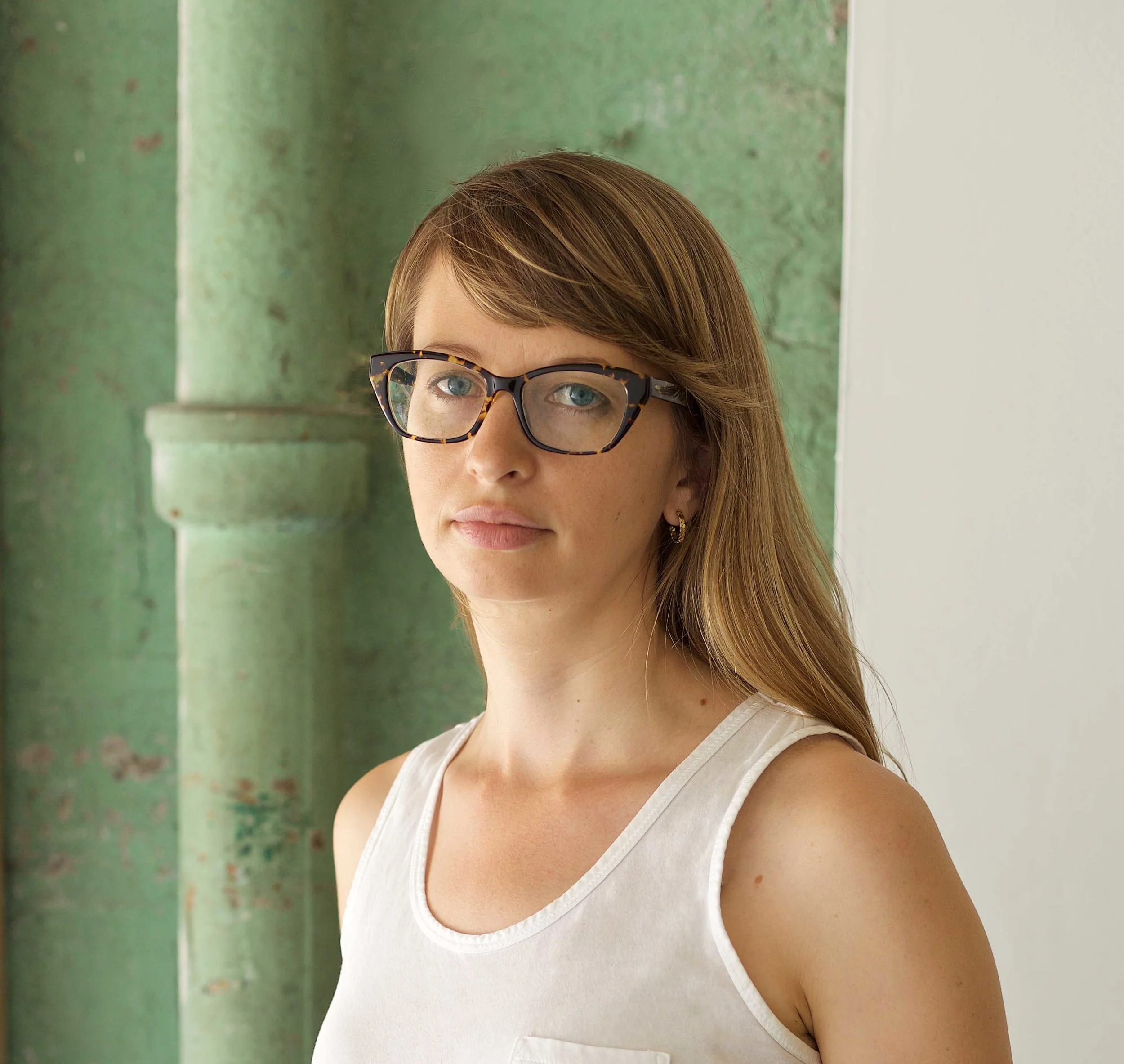 Christina Freeman '05 in Flux Factory's exhibition space.