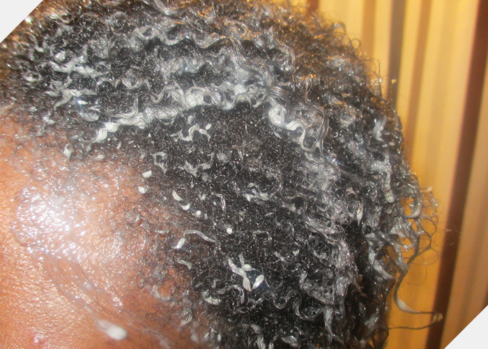 Mixture applied to hair