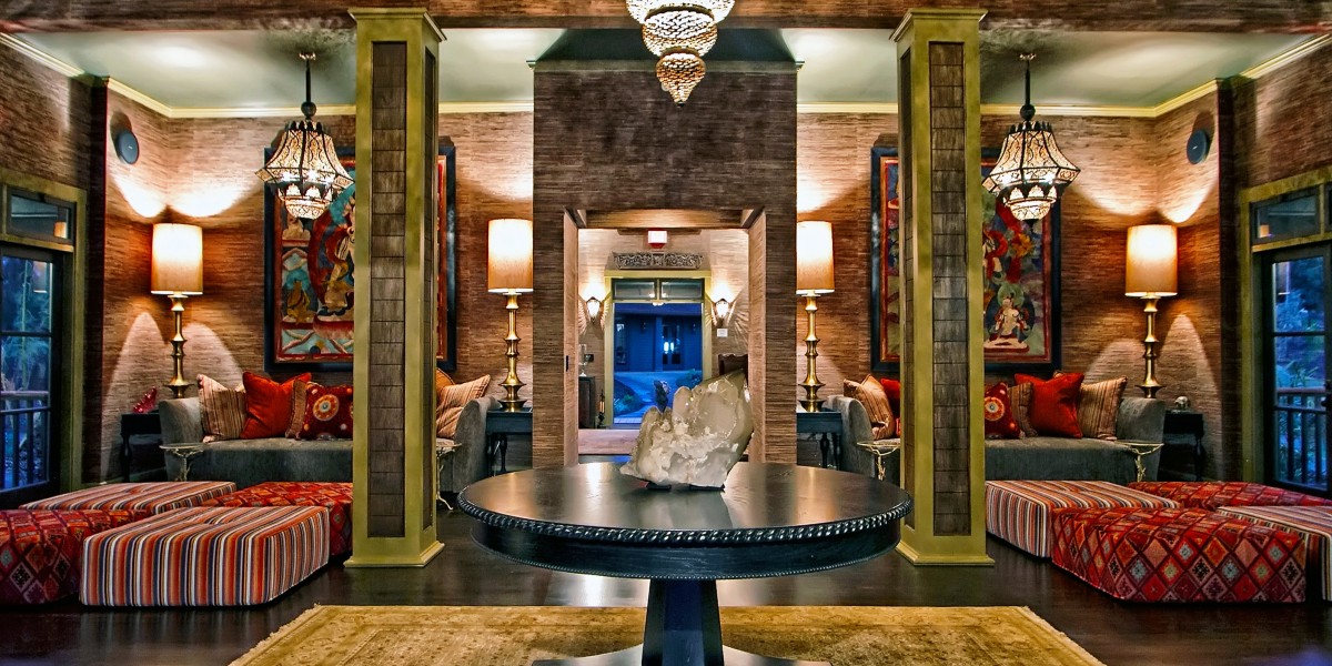 Lobby. Beautiful textiles were used throughout.