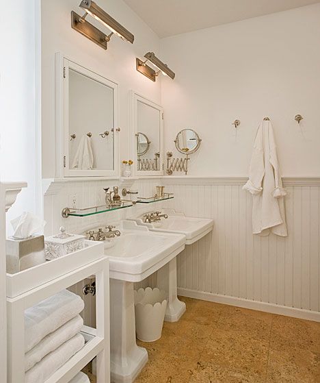 Picture lights in a full bath