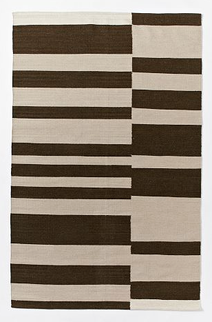 Offset Stripe Wool Dhurrie in Sable - 8x10 $219.99