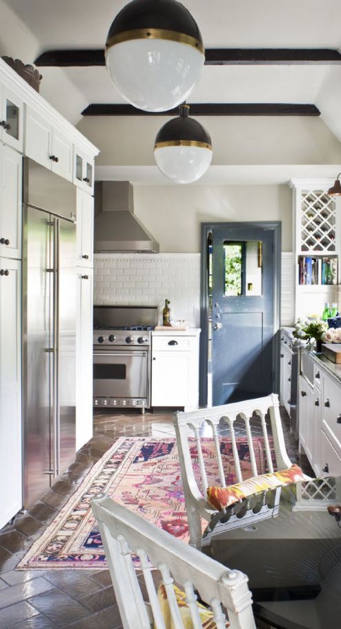 Everything about this kitchen is lovely, including the door.
