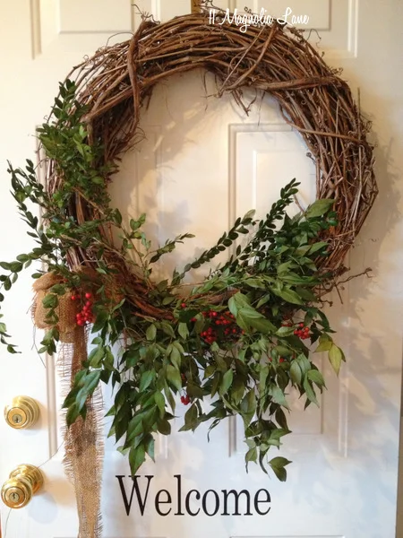 Grapevine is popular because it's easily found at craft stores. However it quickly becomes the poor target of a Pinterest DIY and it's simple beauty gets lost. Here is a great way to mix in a bit of greenery that's not overdone.