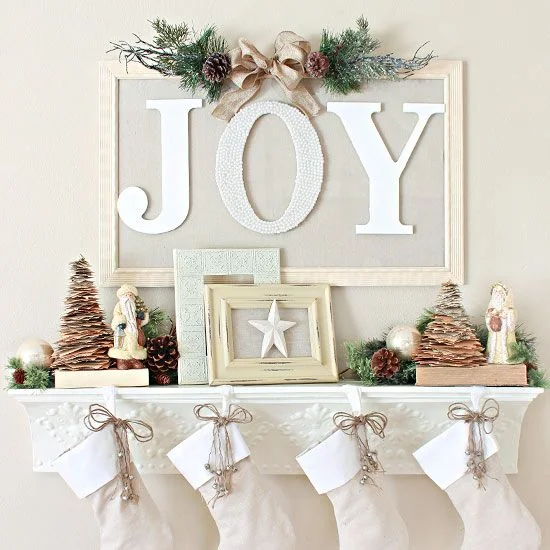 From a floating shelf--I love this one because you can create a mantel effect. So pretty!