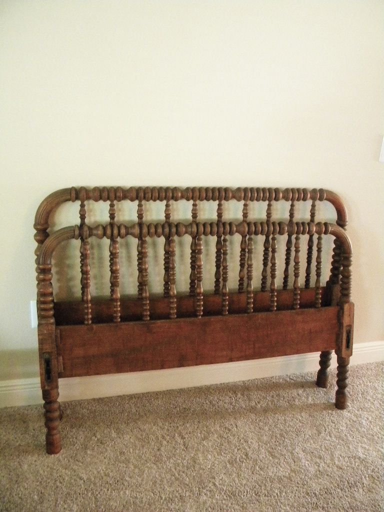 I found this bed leaning against a telephone pole at the end of a driveway off a pretty busy highway. It was $50. And it's probably one of the best deals I've ever come across. You know why? Because an antique wood spindle bed is highly sought after, and would probably be worth at least $300 in an antique store. That knowledge greatly influenced my decision not to paint it. Even if you would disagree, at least now you know about it! 