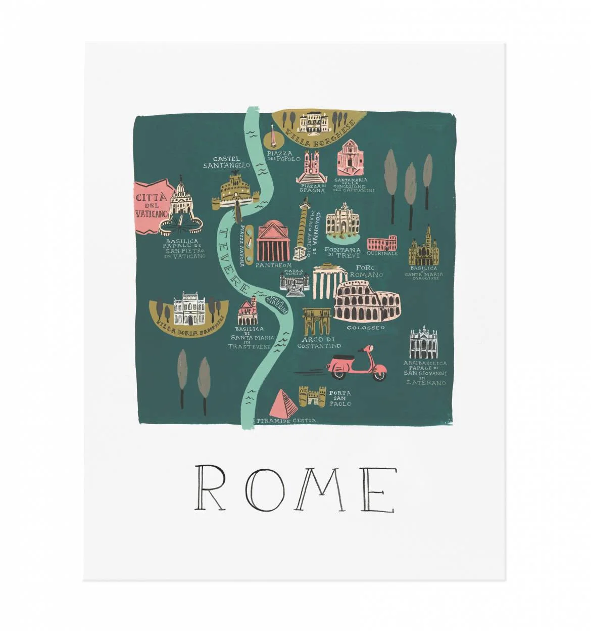 Love this map-inspired print of Rome (especially since I've been there).