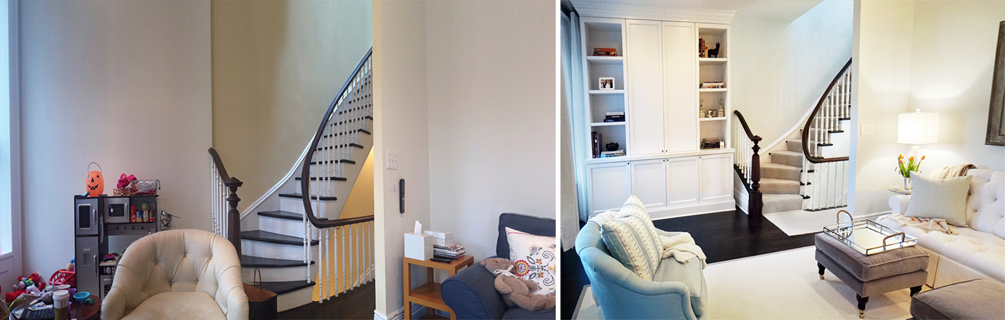 I spy another great addition of a built-in. What family doesn't need more storage?