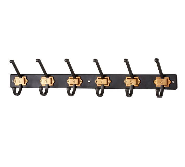 Black and Brass Numbered Wall Hooks- Pottery Barn $95