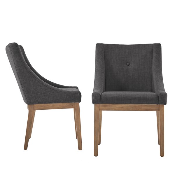 Gray linen dining chair set