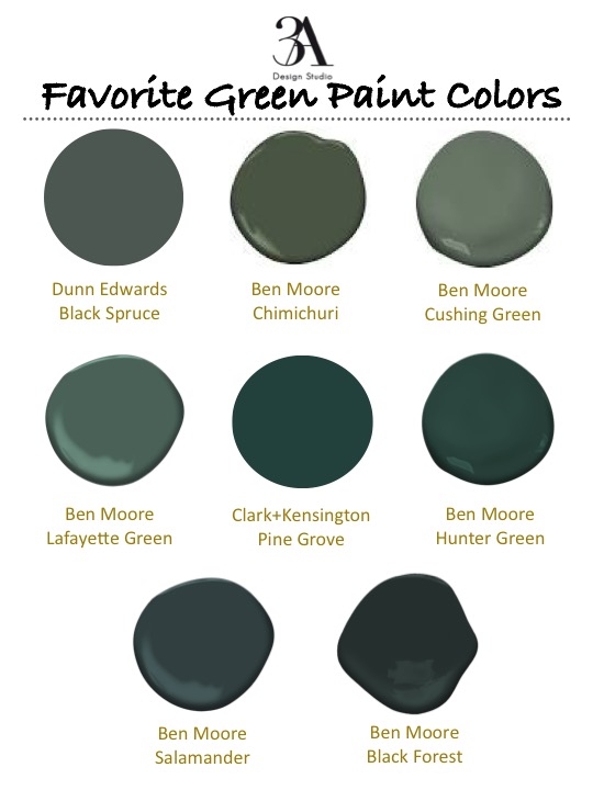 Favorite deep green cabinet colors — 3A DESIGN STUDIO