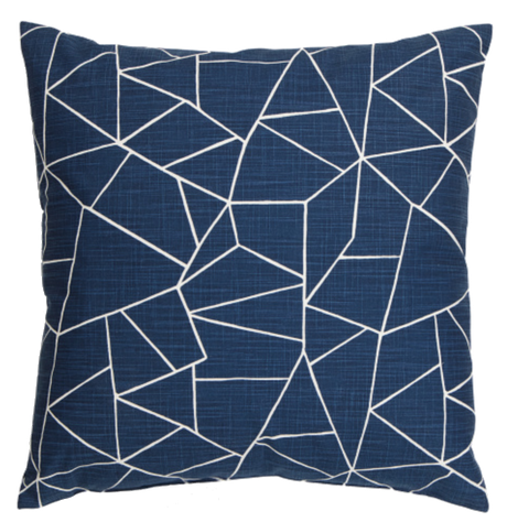 navy geometric pillow kids