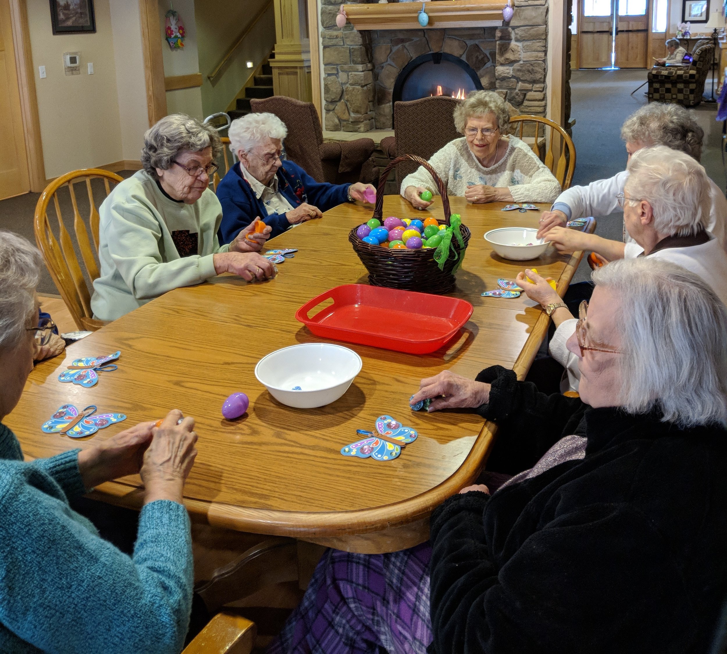 Tenants are busy filling Easter eggs 2.jpg