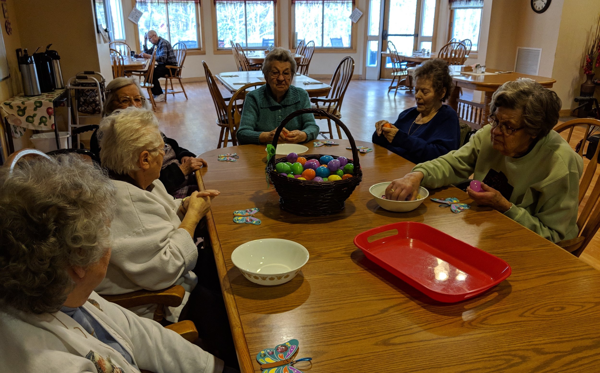 Tenants are busy filling Easter eggs.jpg