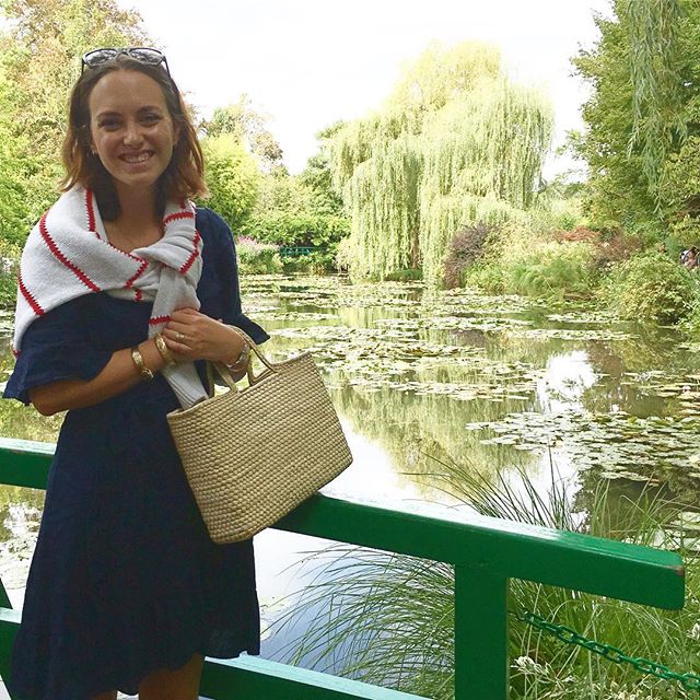 The Palma Box Tote making an appearance last week at Giverny, the spectacular home &amp; gardens of Claude Monet 🌺