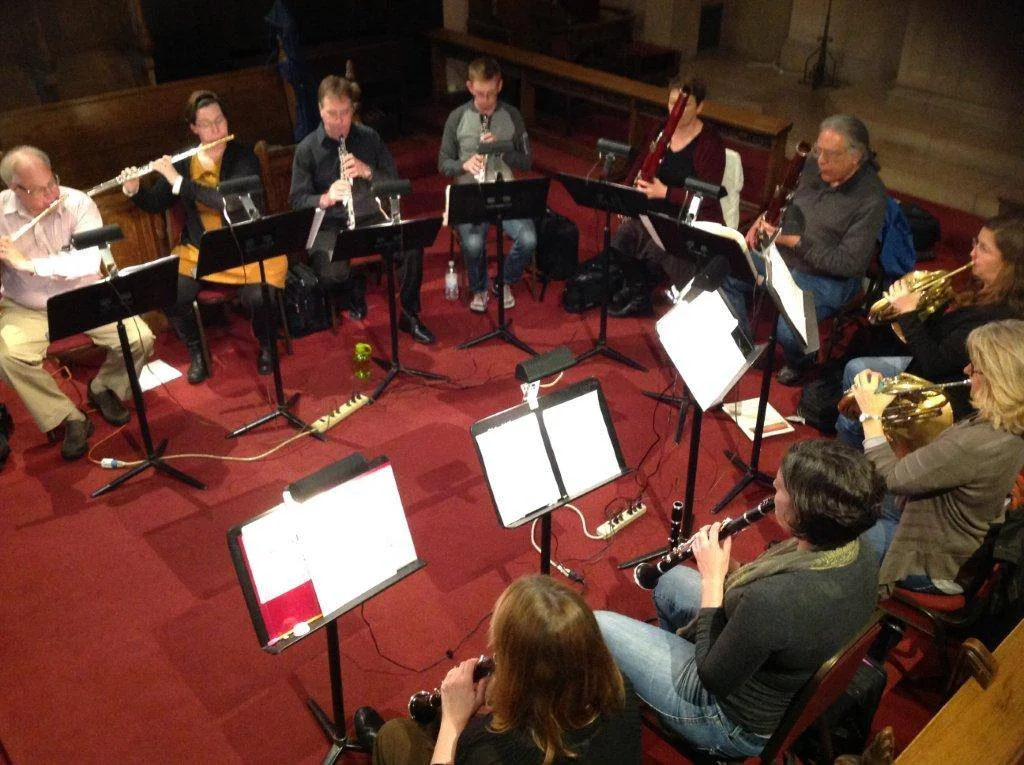 MACP performing John Steinmetz's "Three Pieces for Ten Winds" at the University of the Pacific with the Pacific Arts Woodwind Quintet, 2014.