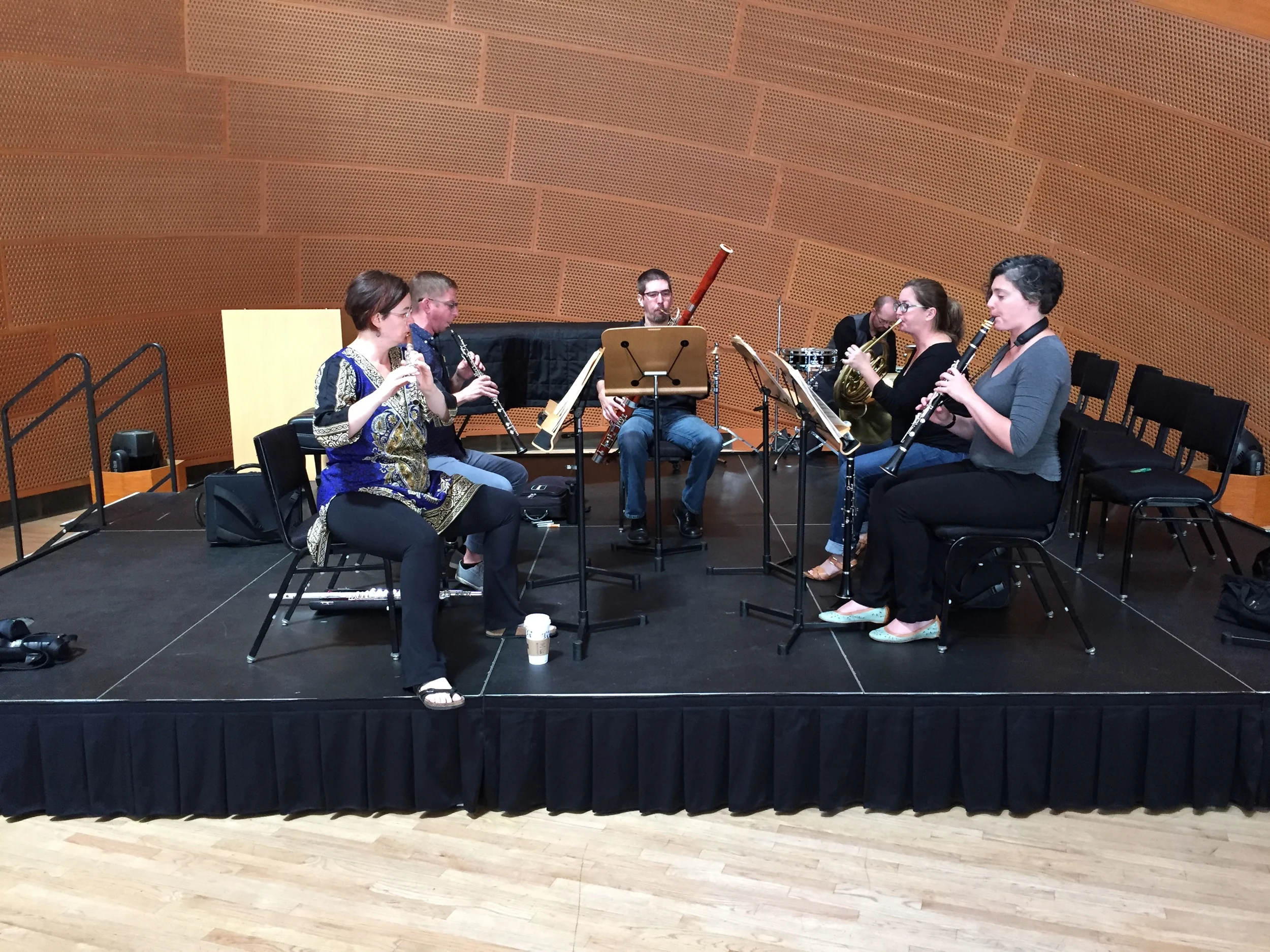  Dress rehearsal at Disney Hall for the 2015 International Horn Symposium, Los Angeles. 