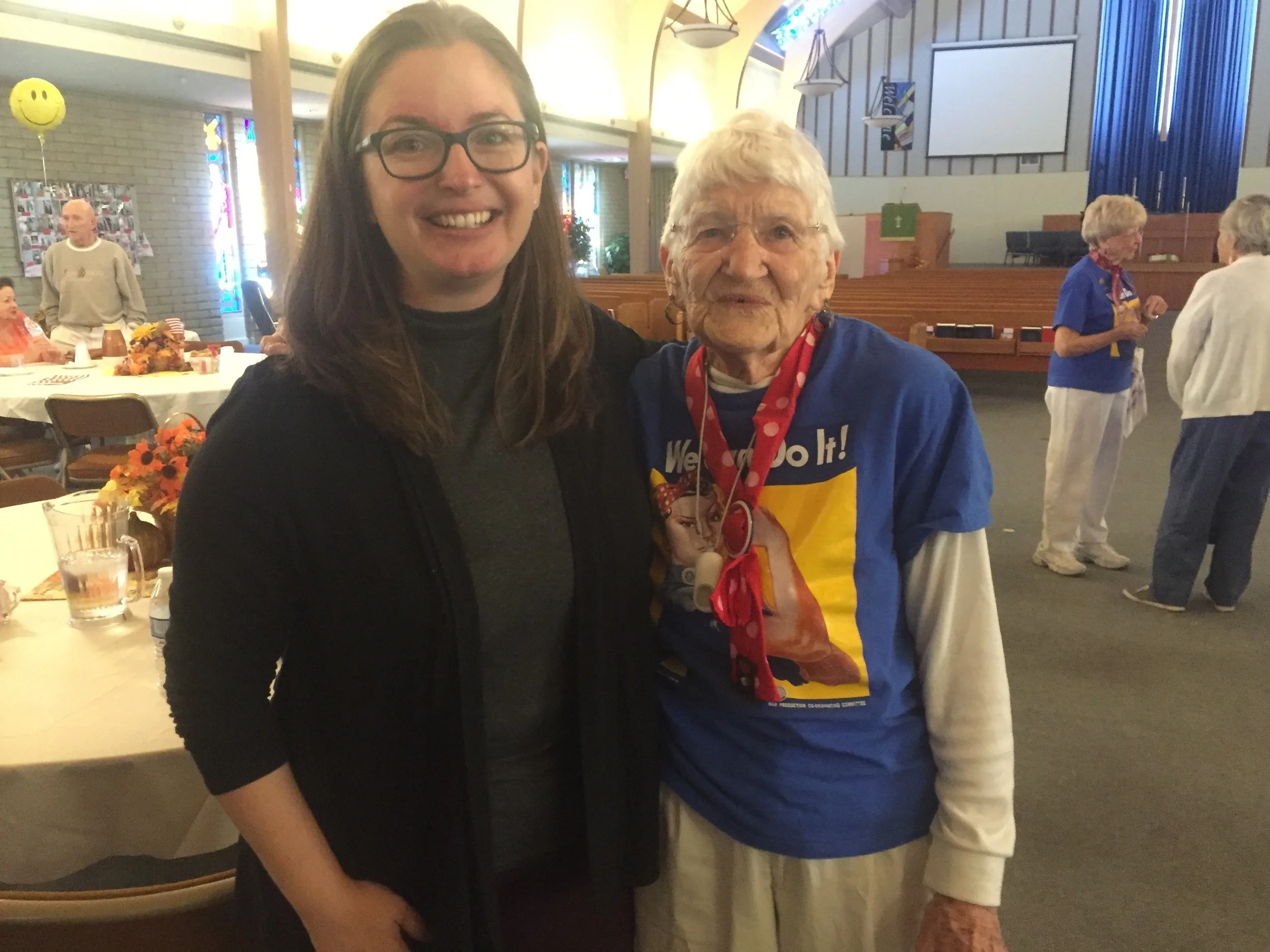  Rose French with Edith, a Rosie the Riveter living in Sun City, Arizona from our annual Veterans Day concert at United Church of Sun City. 