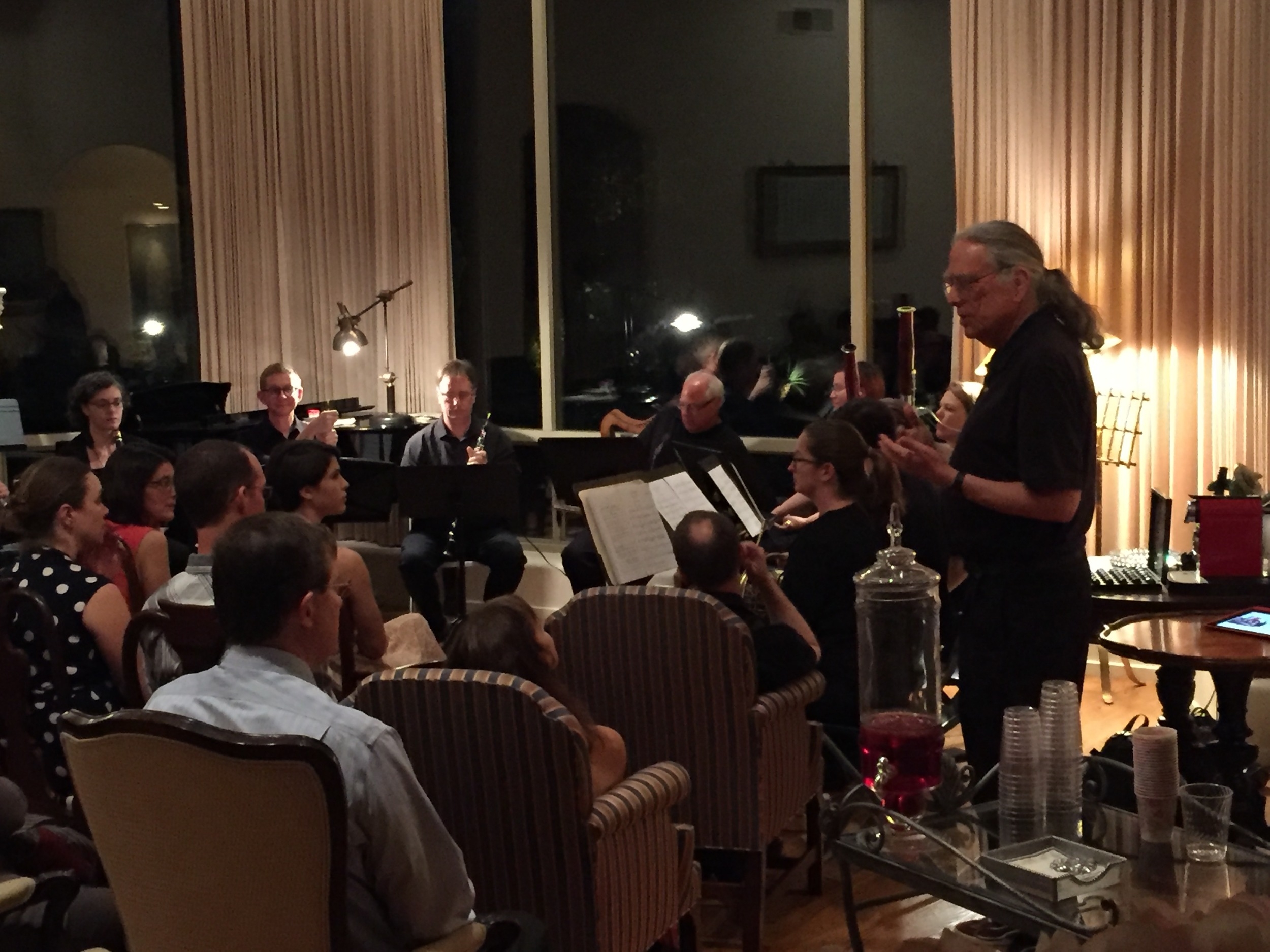  House concert and celebration with John Steinmetz and the Pacific Arts Woodwind Quintet, June 2016. 
