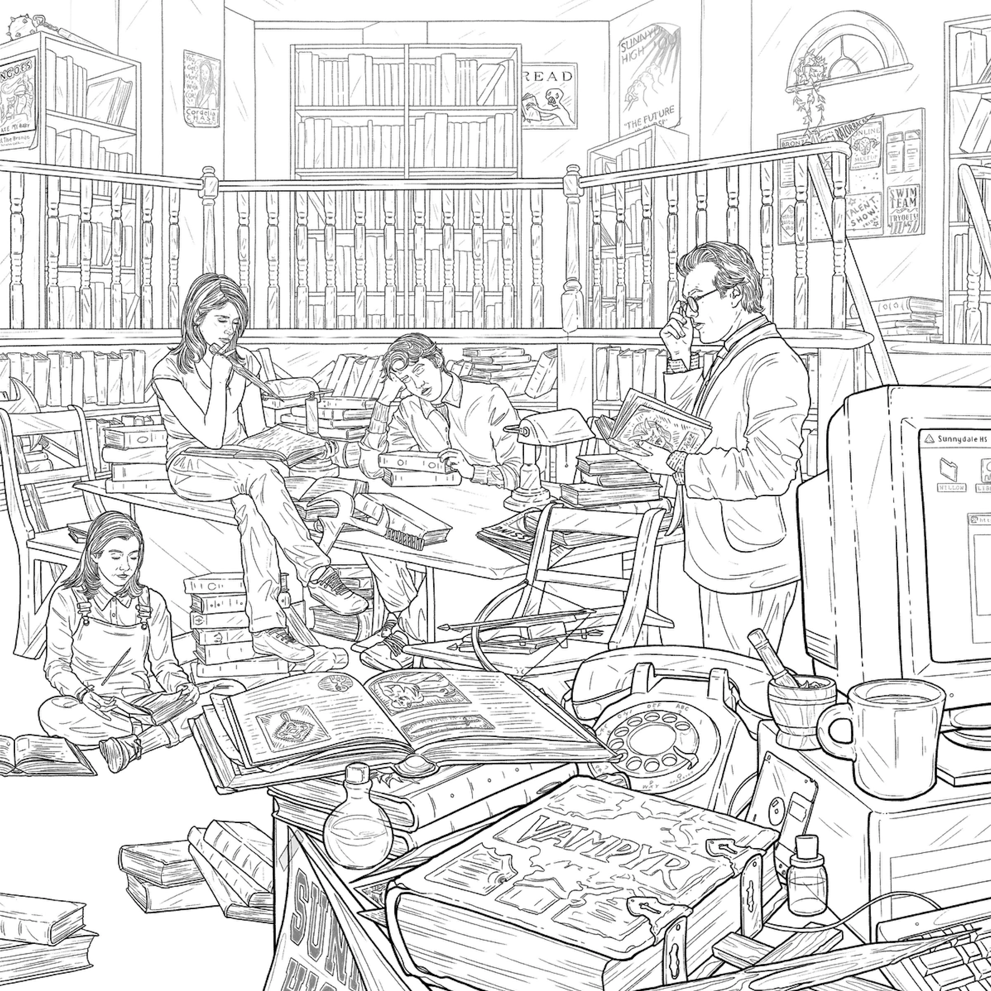   Scoobies Linework , Buffy the Vampire Slayer fan art 