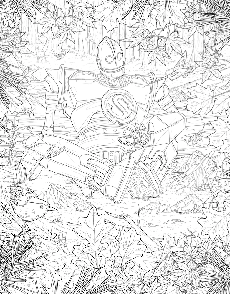   Souls Don’t Die Linework , Iron Giant fan art 