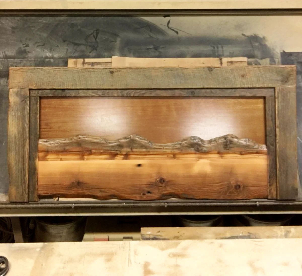Headboard w/ Mountain Range Inset