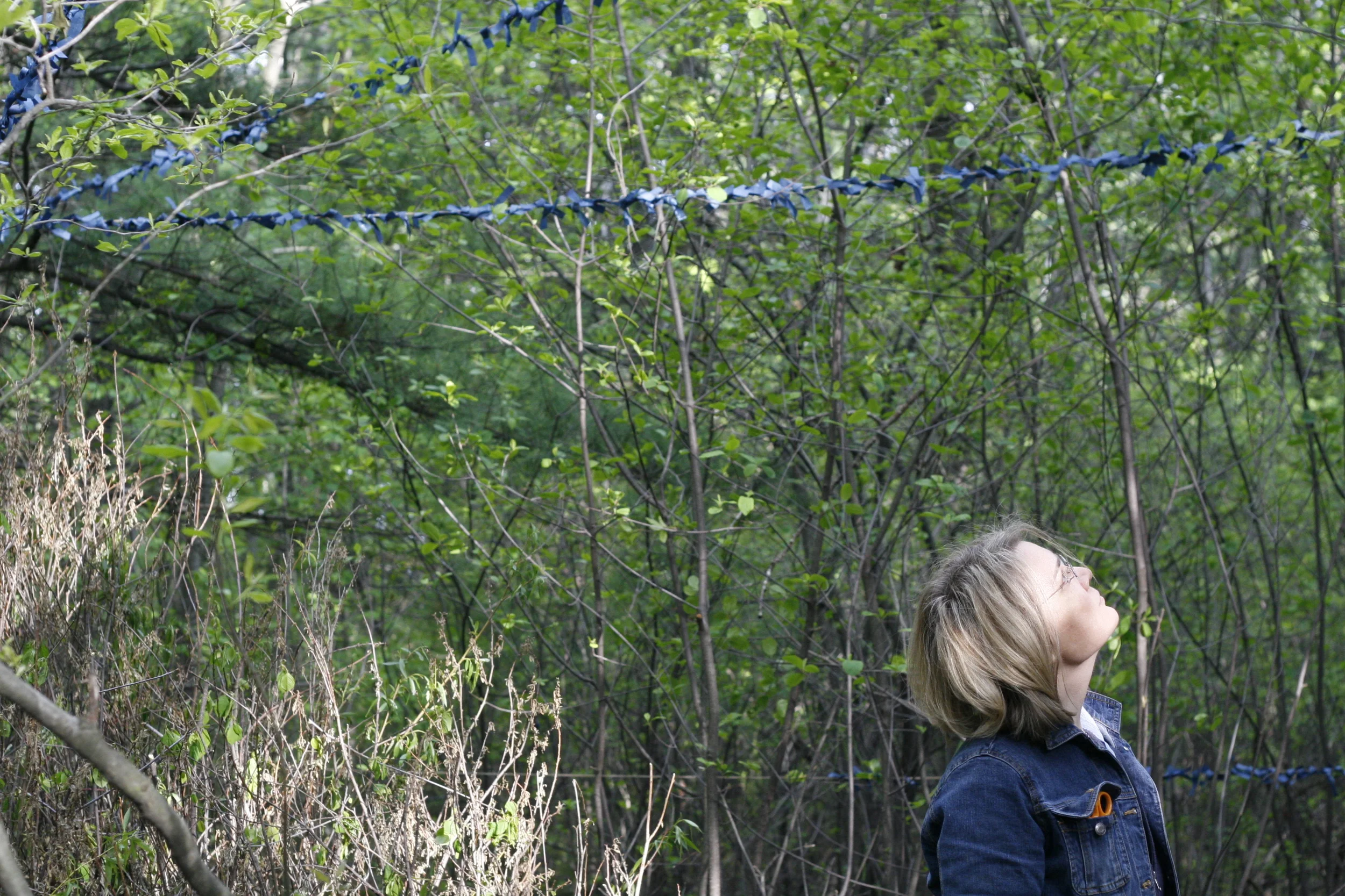 Blue Bower, during installation