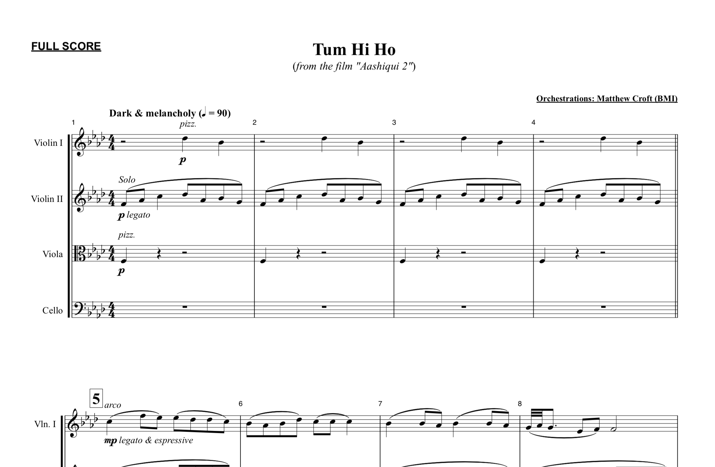 Tum Hi Ho Aashiqui Songs Tum Hi Ho (Sheet Music English Notes MIDI