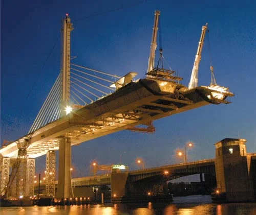 The Toledo Skyway Bridge During Construction Courtesy of ODOT