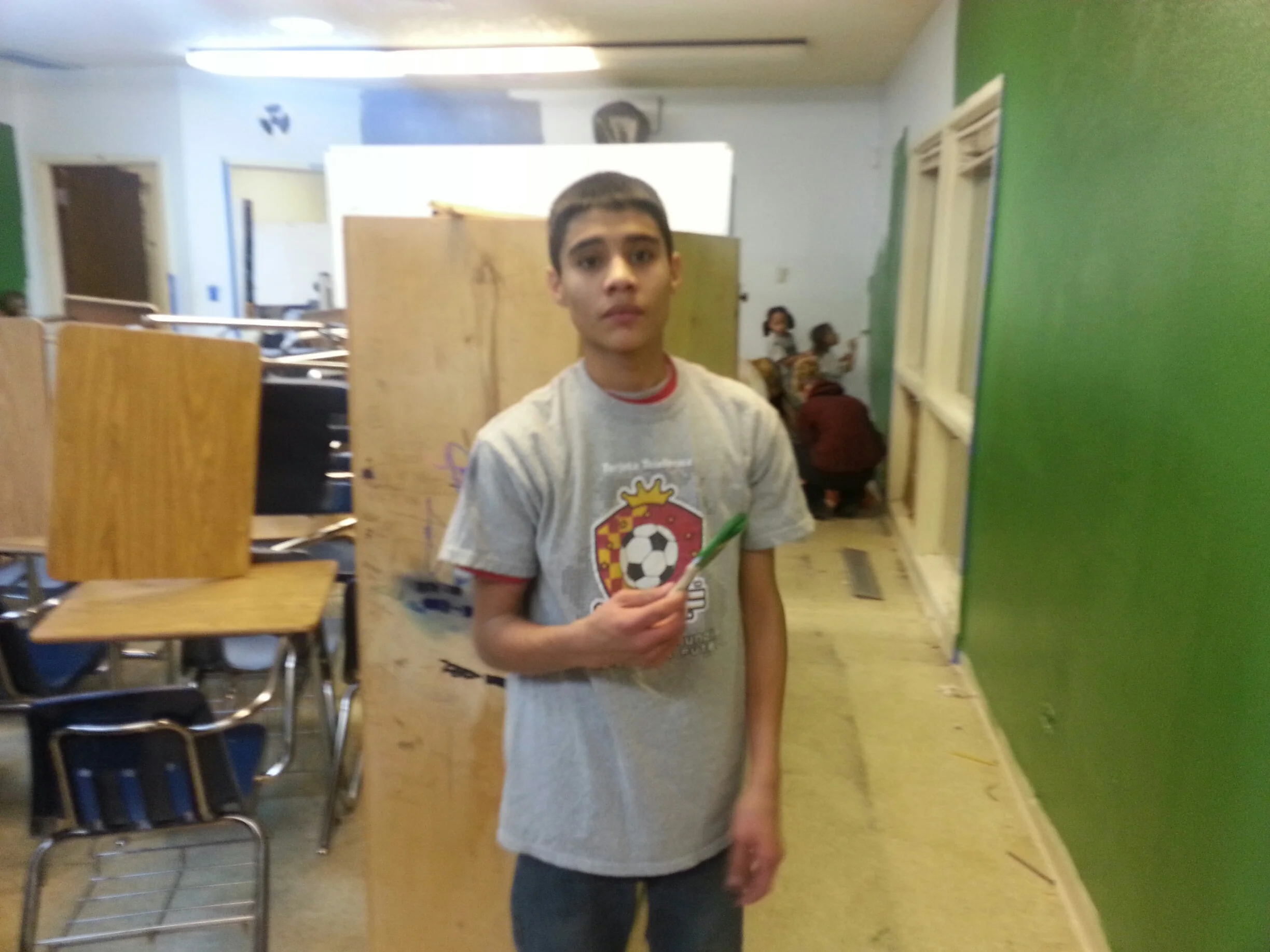 Painting the classroom at Justice