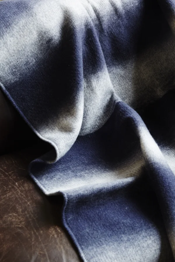 Navy and Natural White Ombre Stripe
