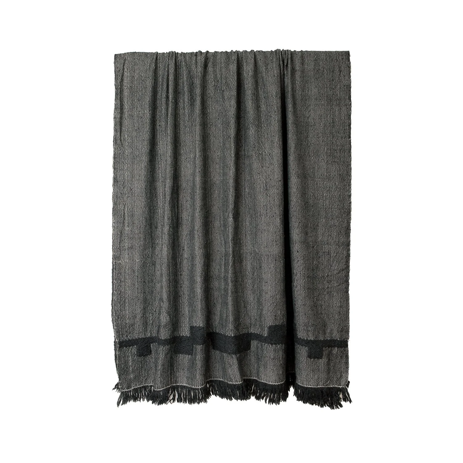 Natural/Graphite Tweed Blanket - Mohair/Wool
