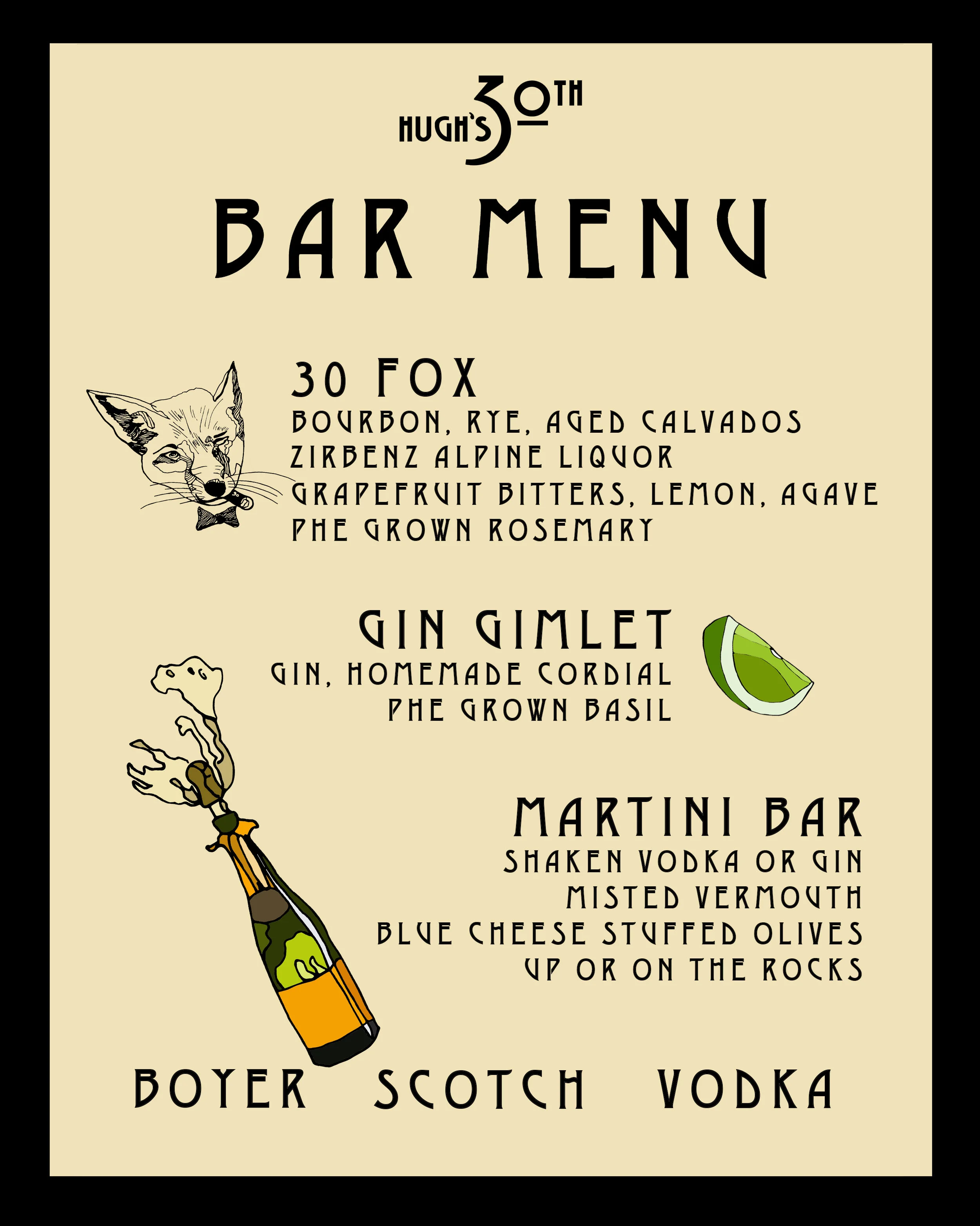 Front of Menu