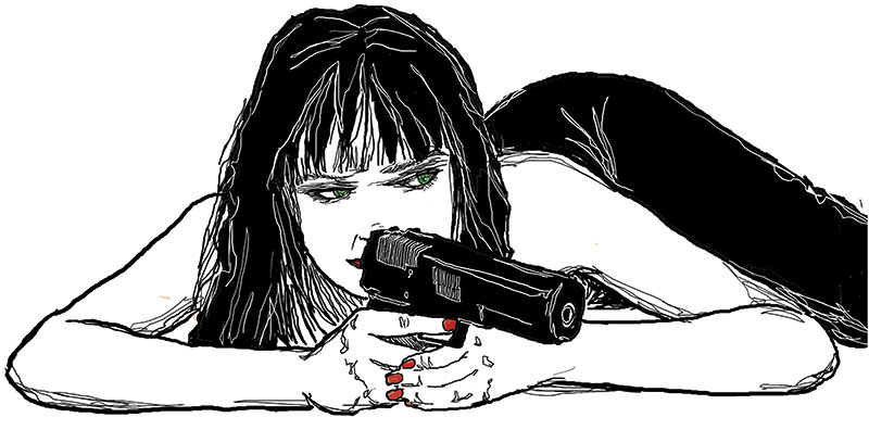 Roxy with Gun inside cover