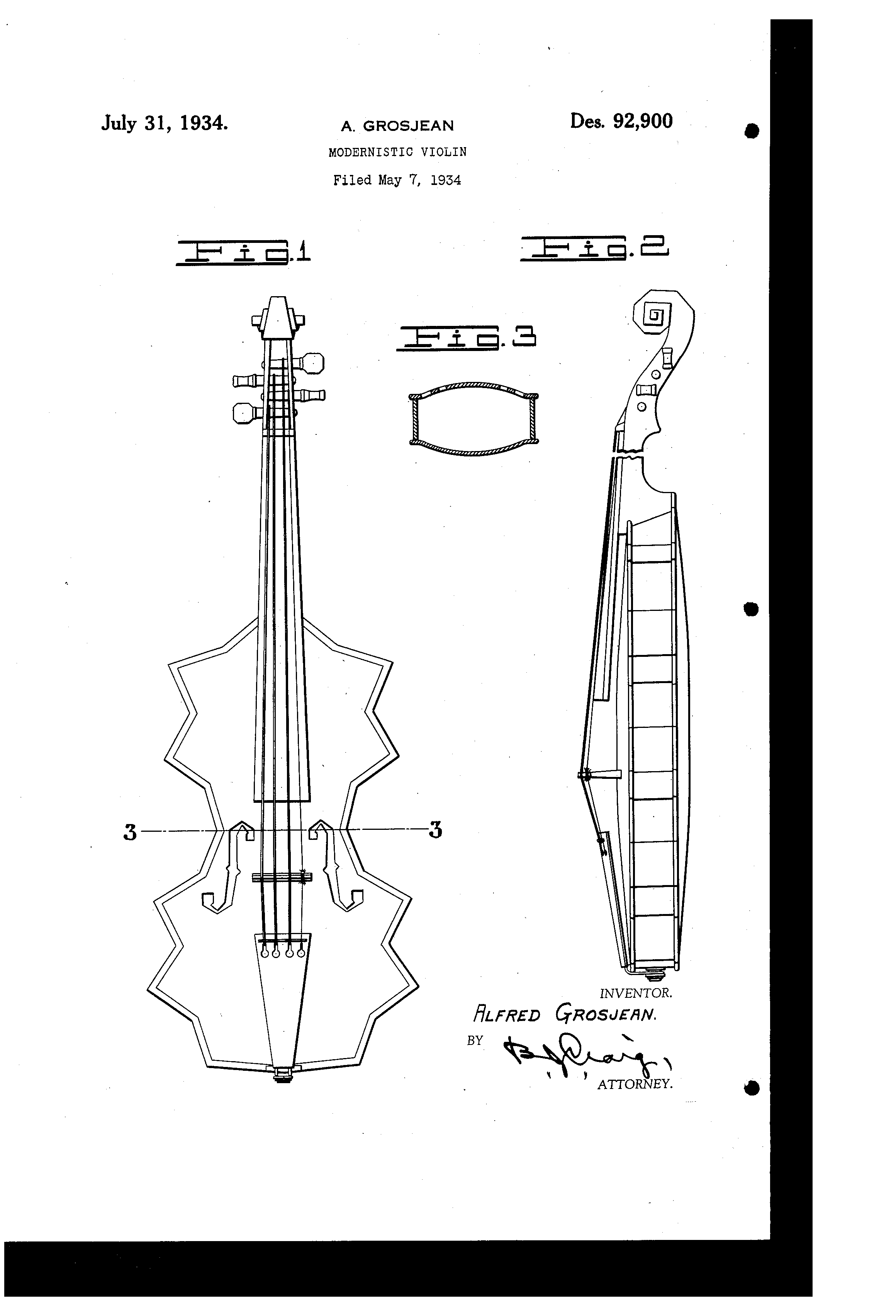 Original 1934 Patent filed by Alfred Grosjean