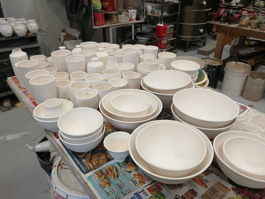 My very last batch of work for the next few years. Just going to finish glazing them and my father will eventually fire them in a couple months. 

Sometimes I wonder how good my work would be if I was more committed and did it full time. But then aga