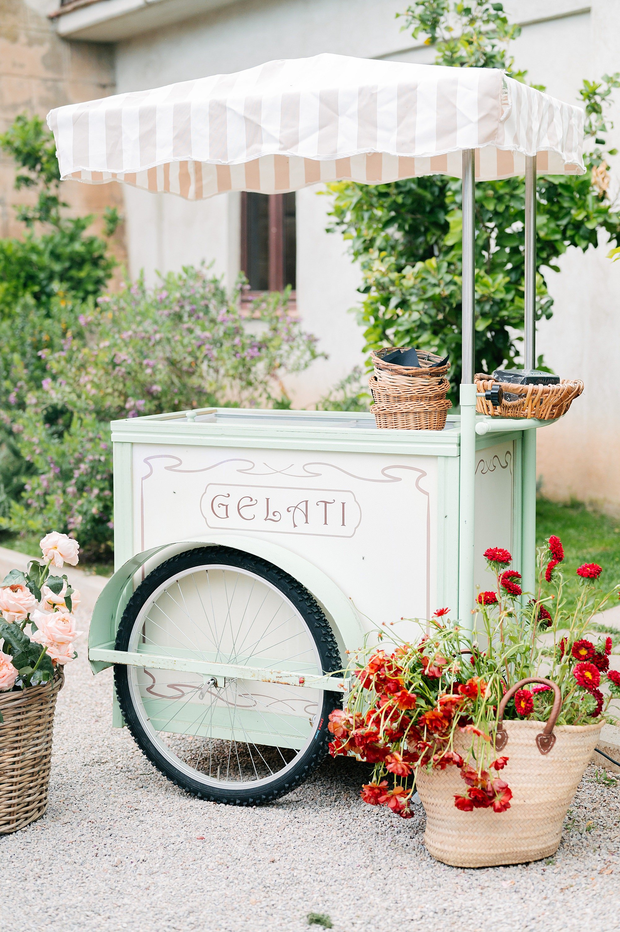 Welcome dinner and pizza party, detail of the gelato cart in Tuscany, La Pescaia Resort