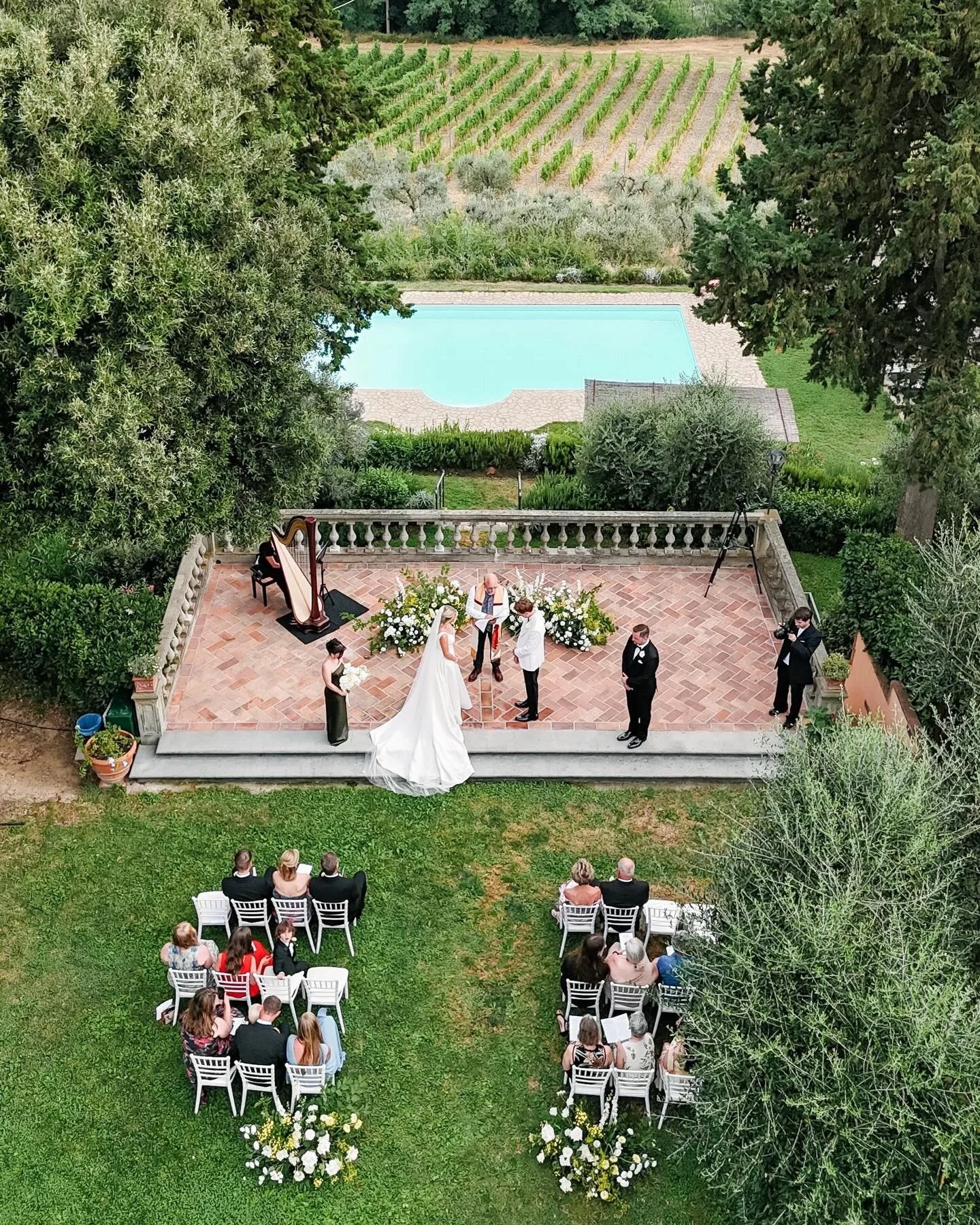 When your ceremony comes with this view.
Stirling &amp; Nicholas, a historic Tuscan villa, and a summer wedding straight out of a dream.
Villa Il Pozzo, Italy, luxury destination wedding vibes only.

Planner: @whiteevents_tuscany 
Photographer: @land