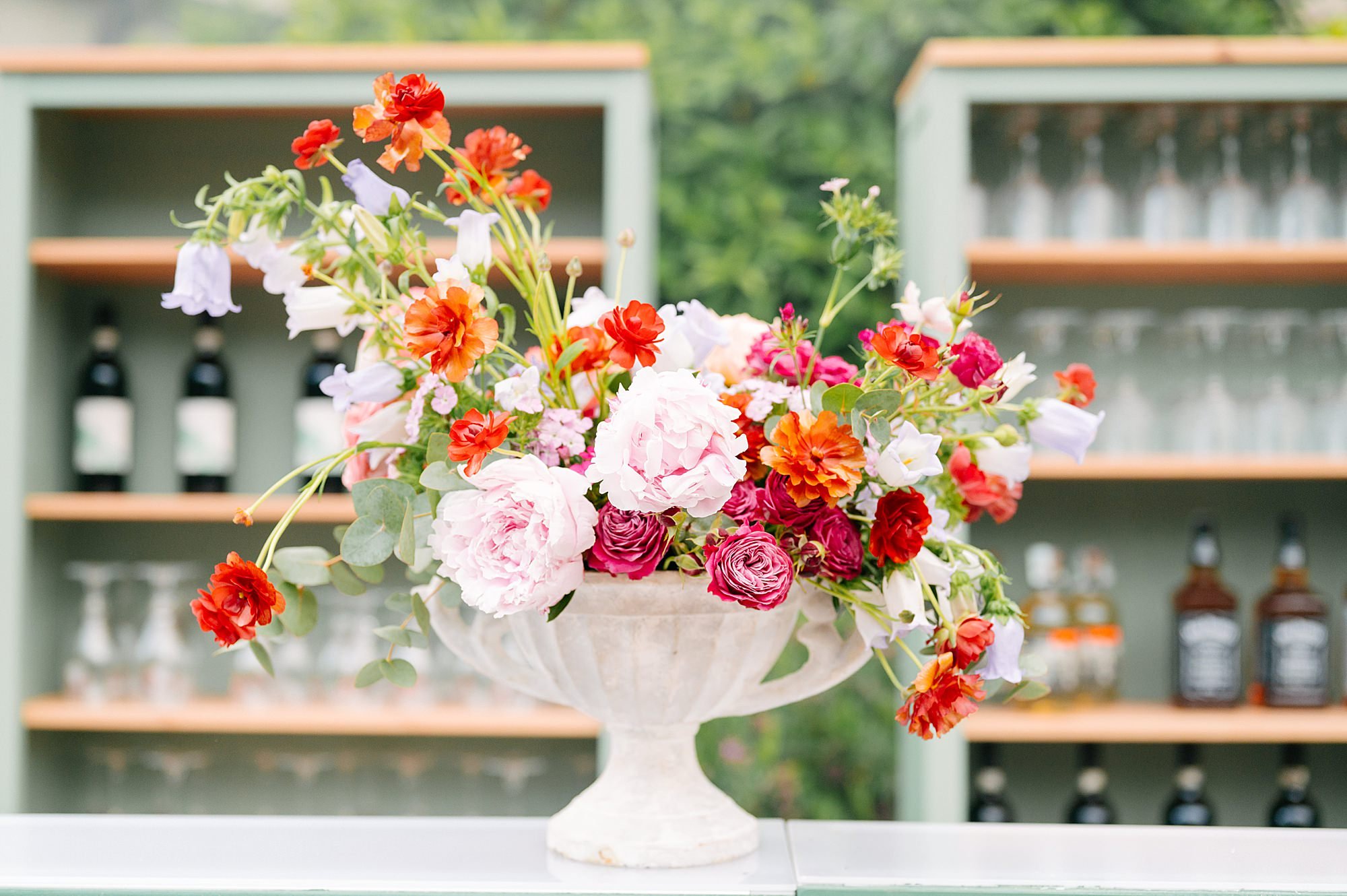 Editorial rehearsal dinner style, flower decorations