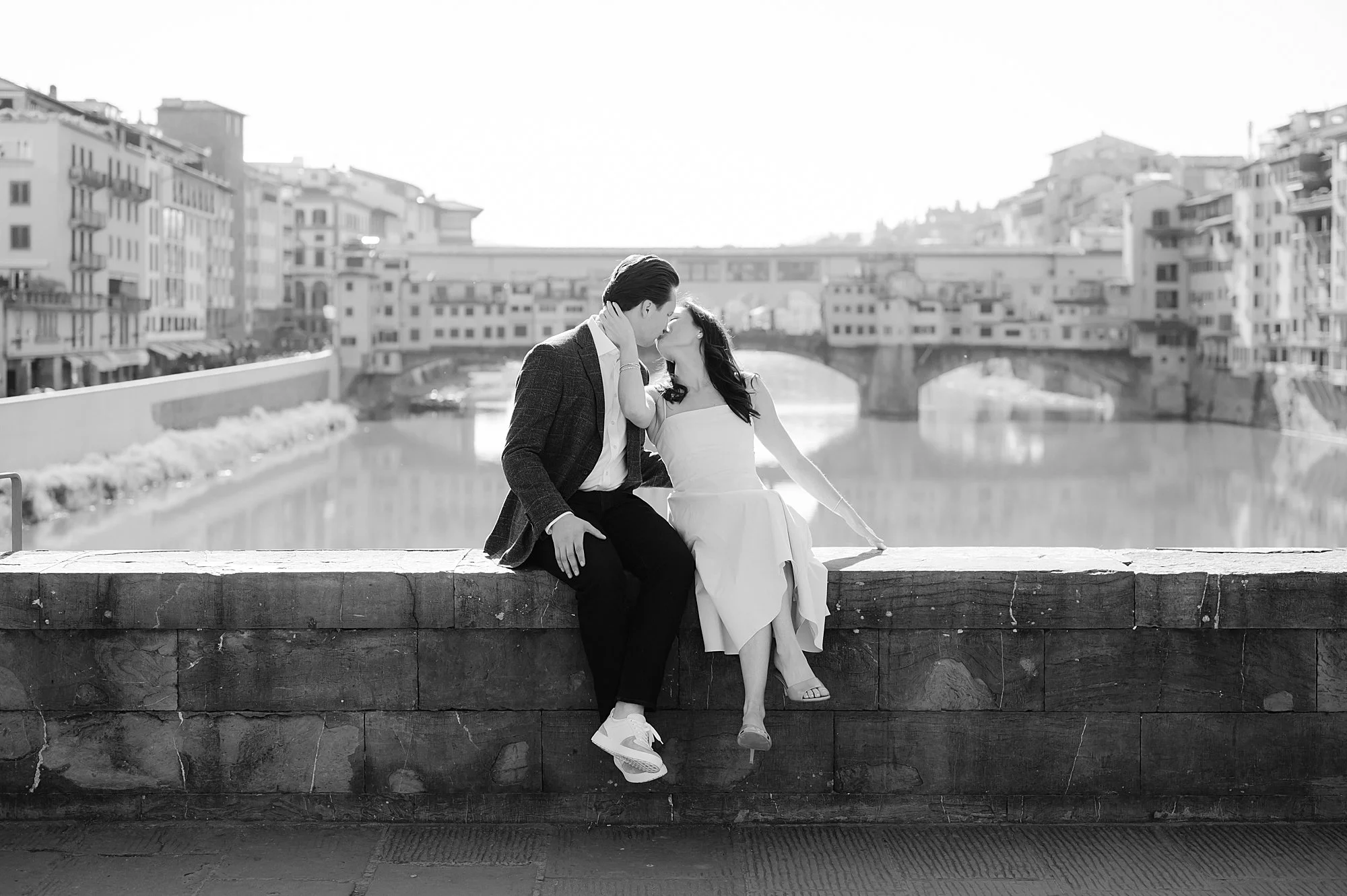 Editorial couple portraits in Florence, Ponte Vecchio
