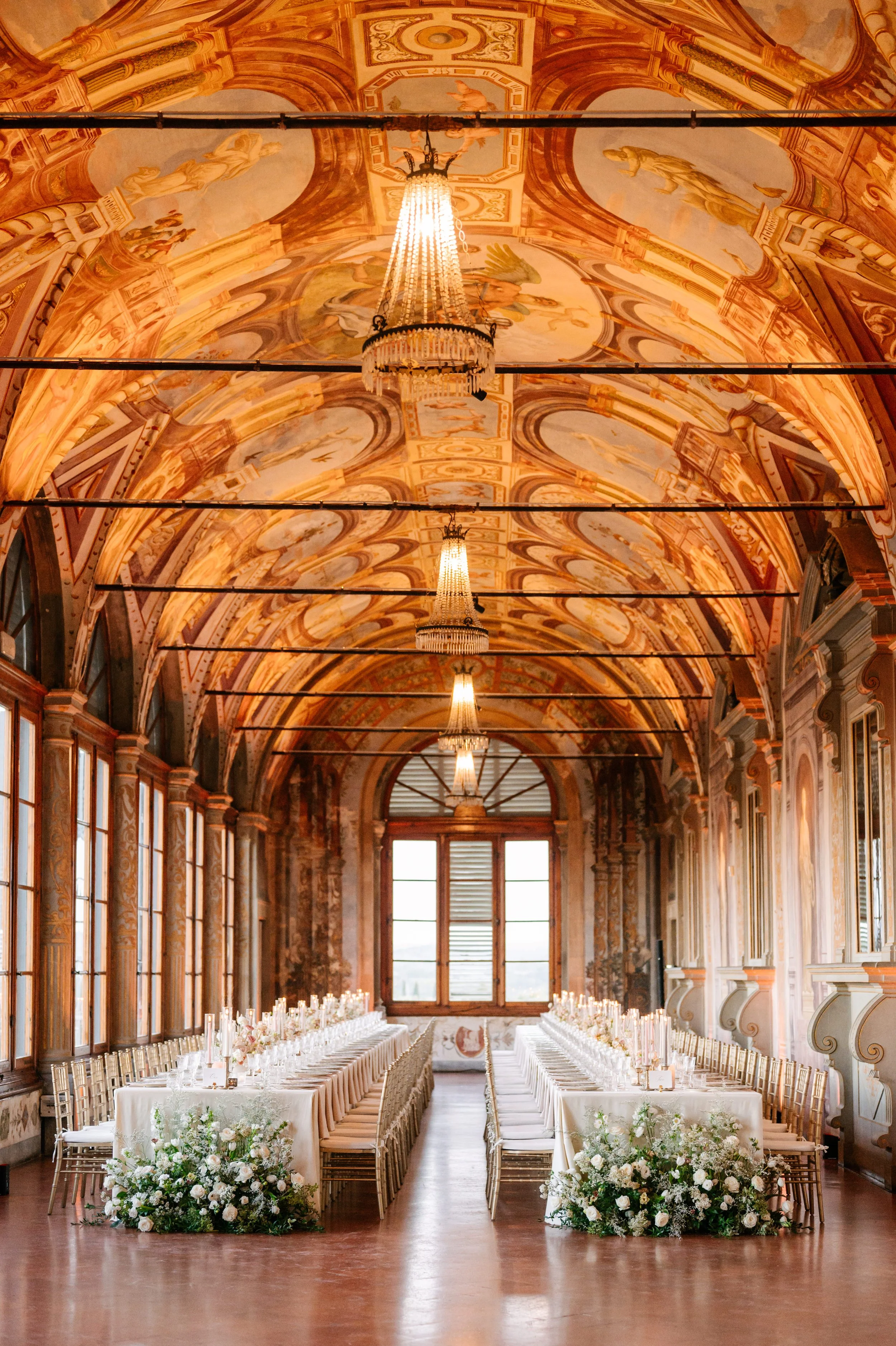 editorial destination wedding photographer Tuscany Italy Villa Corsini wedding reception