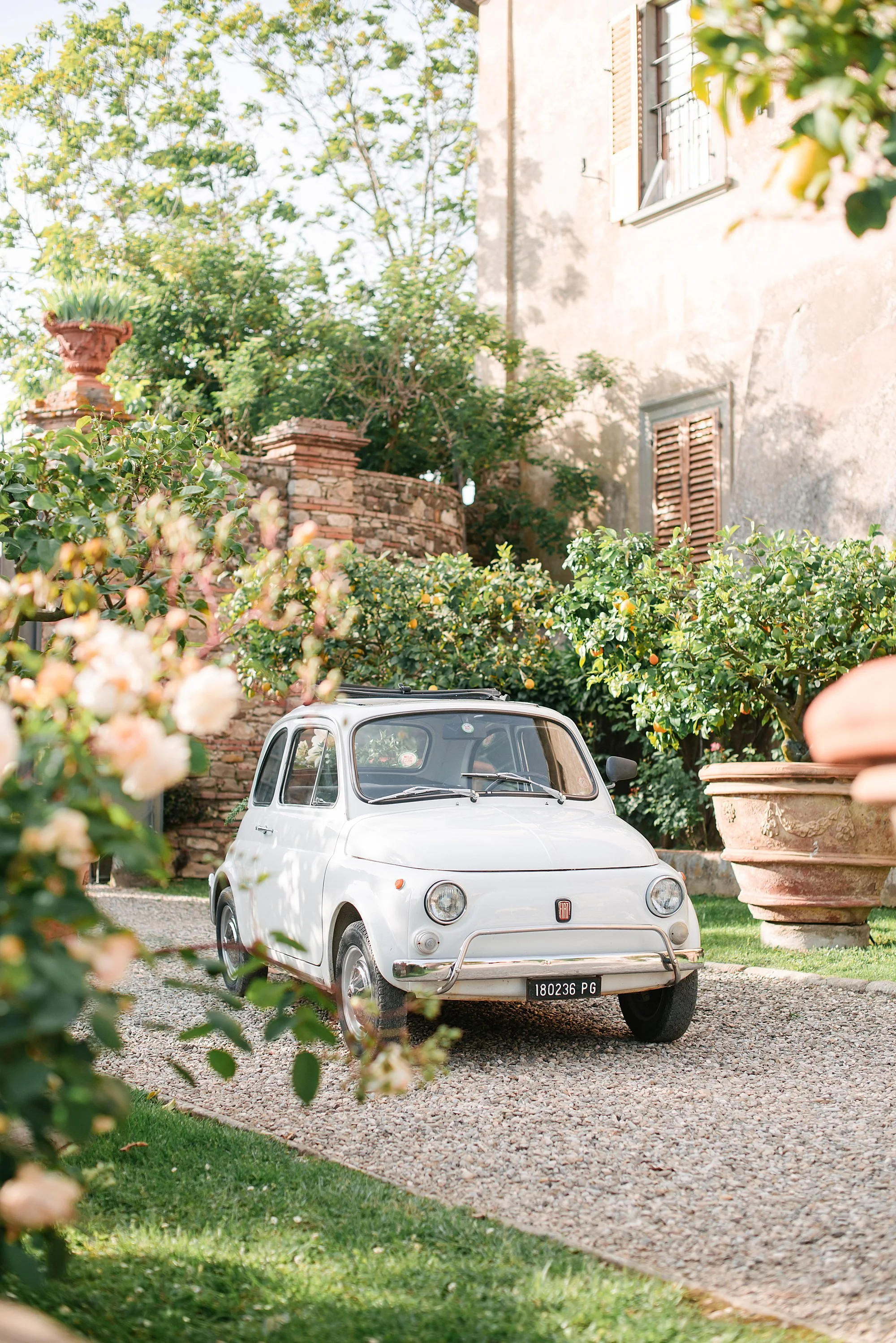 Detail of a vintage car at Villa Medicea di Lilliano by Letizia Maccarini