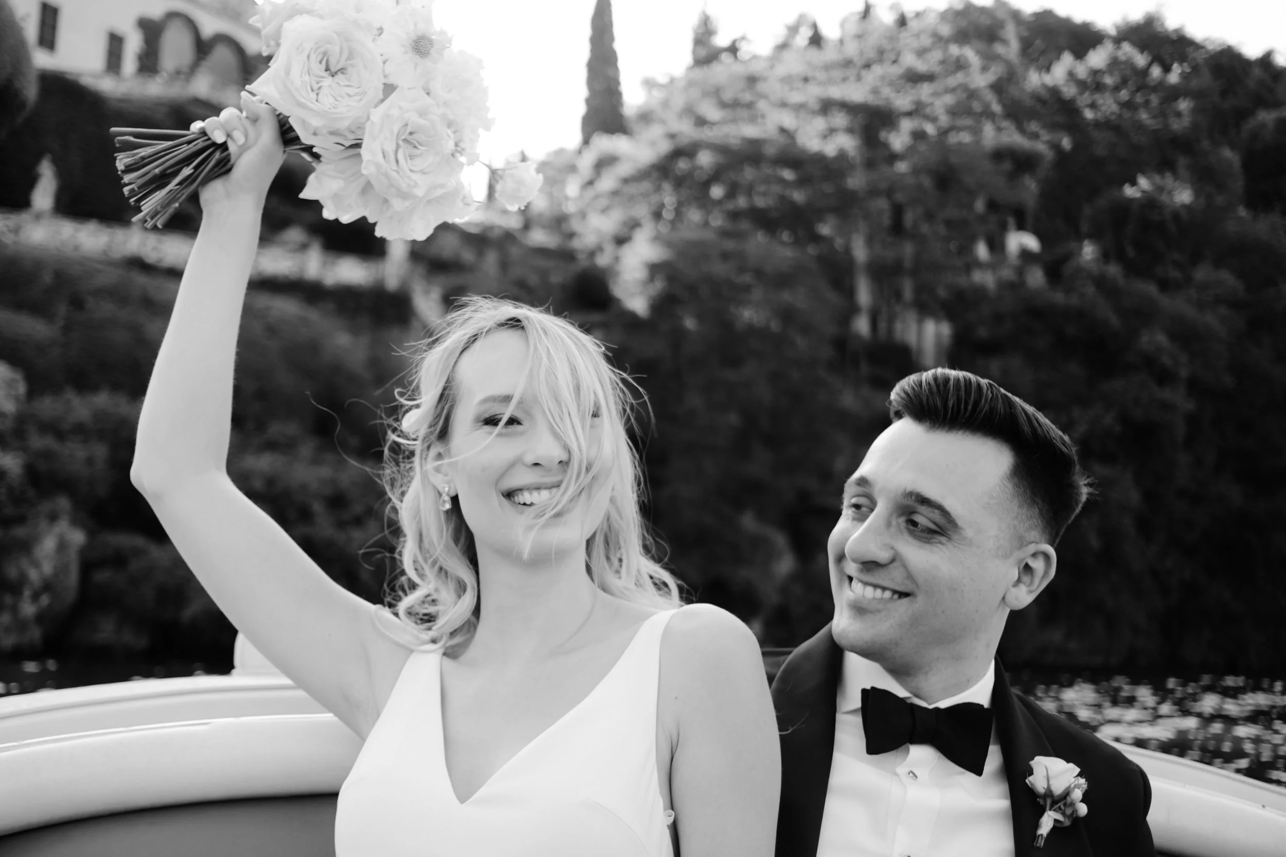 Luxury wedding photography at Villa del Balbianello Lake Como, editorial bridal portrait.